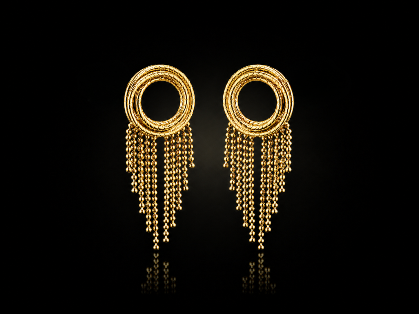 Golden Cascade Fringe Earrings