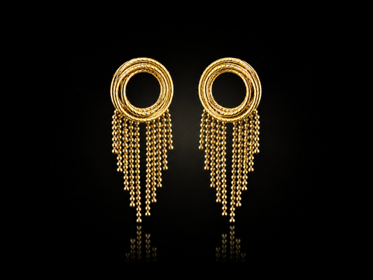 Golden Cascade Fringe Earrings