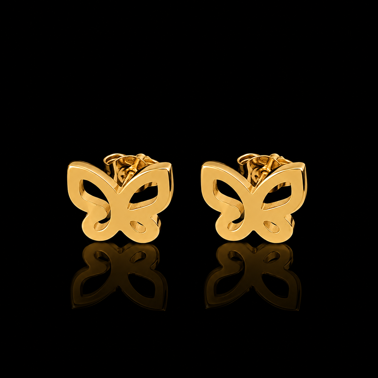 Golden Butterfly Studs