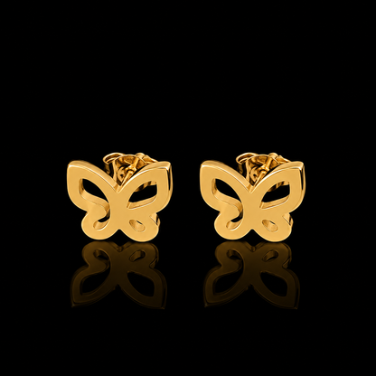 Golden Butterfly Studs