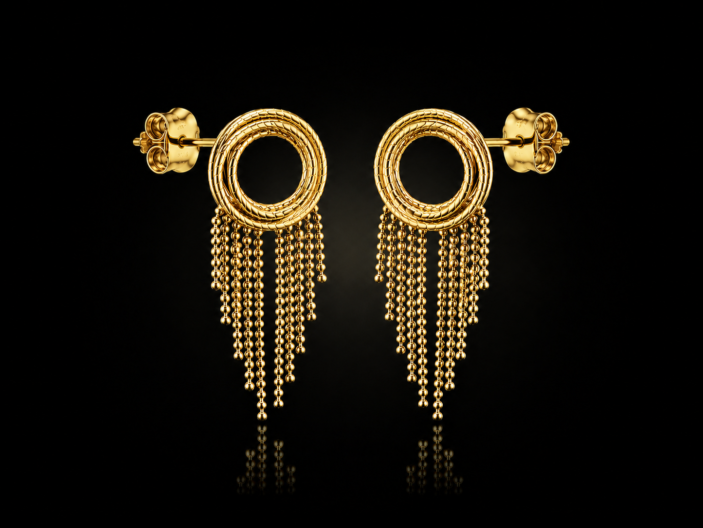 Golden Cascade Fringe Earrings