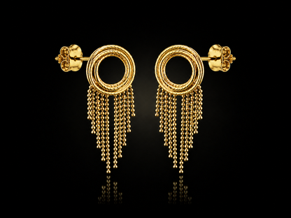 Golden Cascade Fringe Earrings