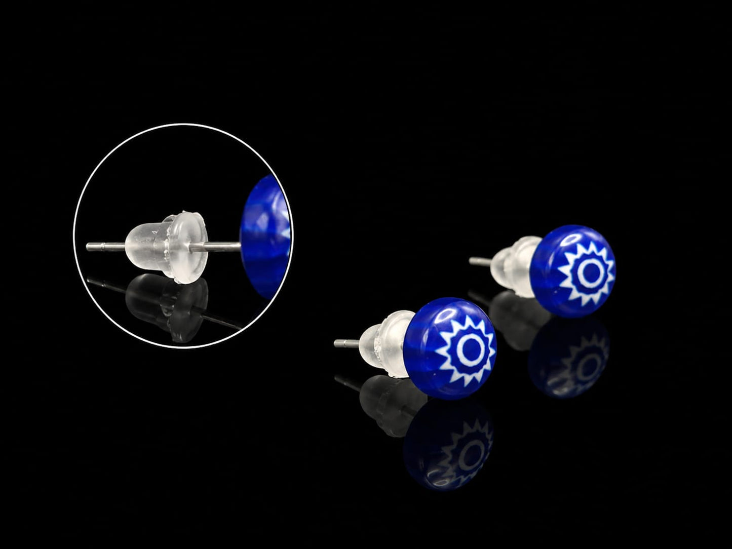 Murano Sole Blu – Ohrstecker aus Murano-Glas