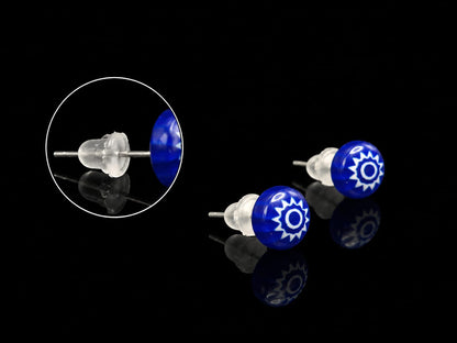 Murano Sole Blu – Ohrstecker aus Murano-Glas